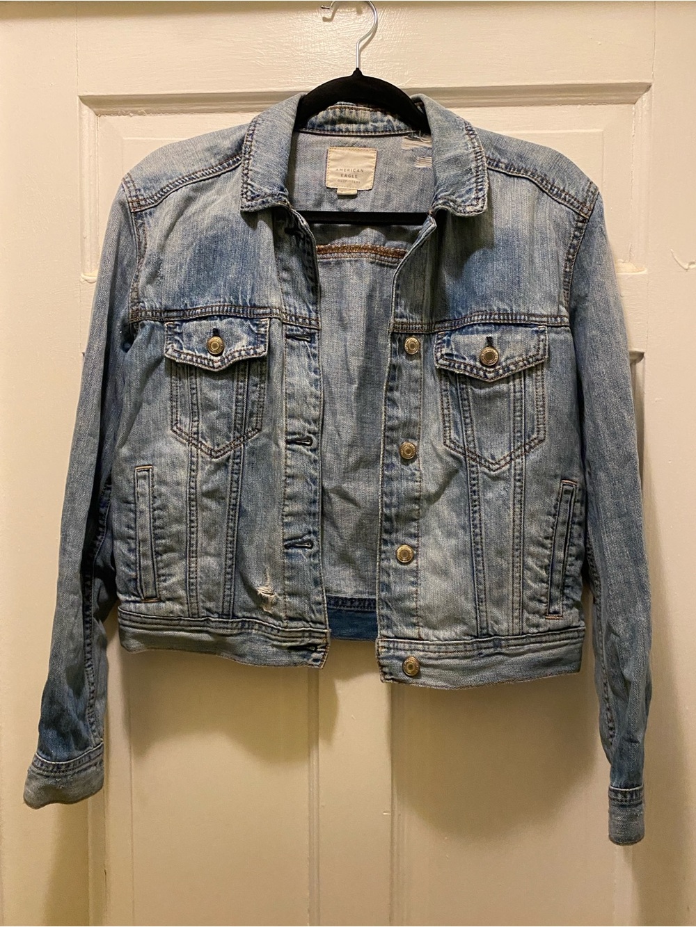 American Eagle Outfitters Light Wash Blue Denim Jacket